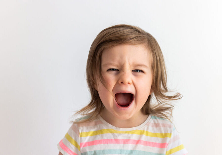 Emotional,Toddler,Child,Girl,Crying,Or,Screaming,With,Mouth,Open,